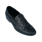 Black Sparkle Slip-on Tuxedo Shoes